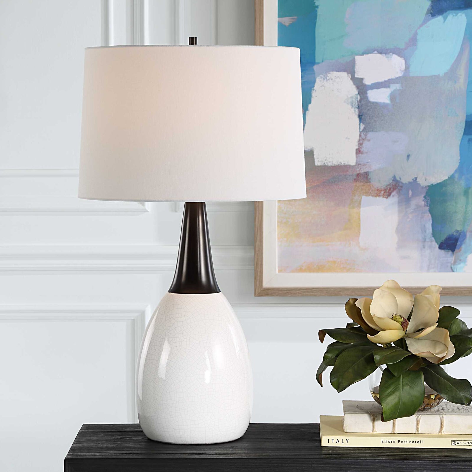 American Home Furniture Uttermost Fralin White Table Lamp
