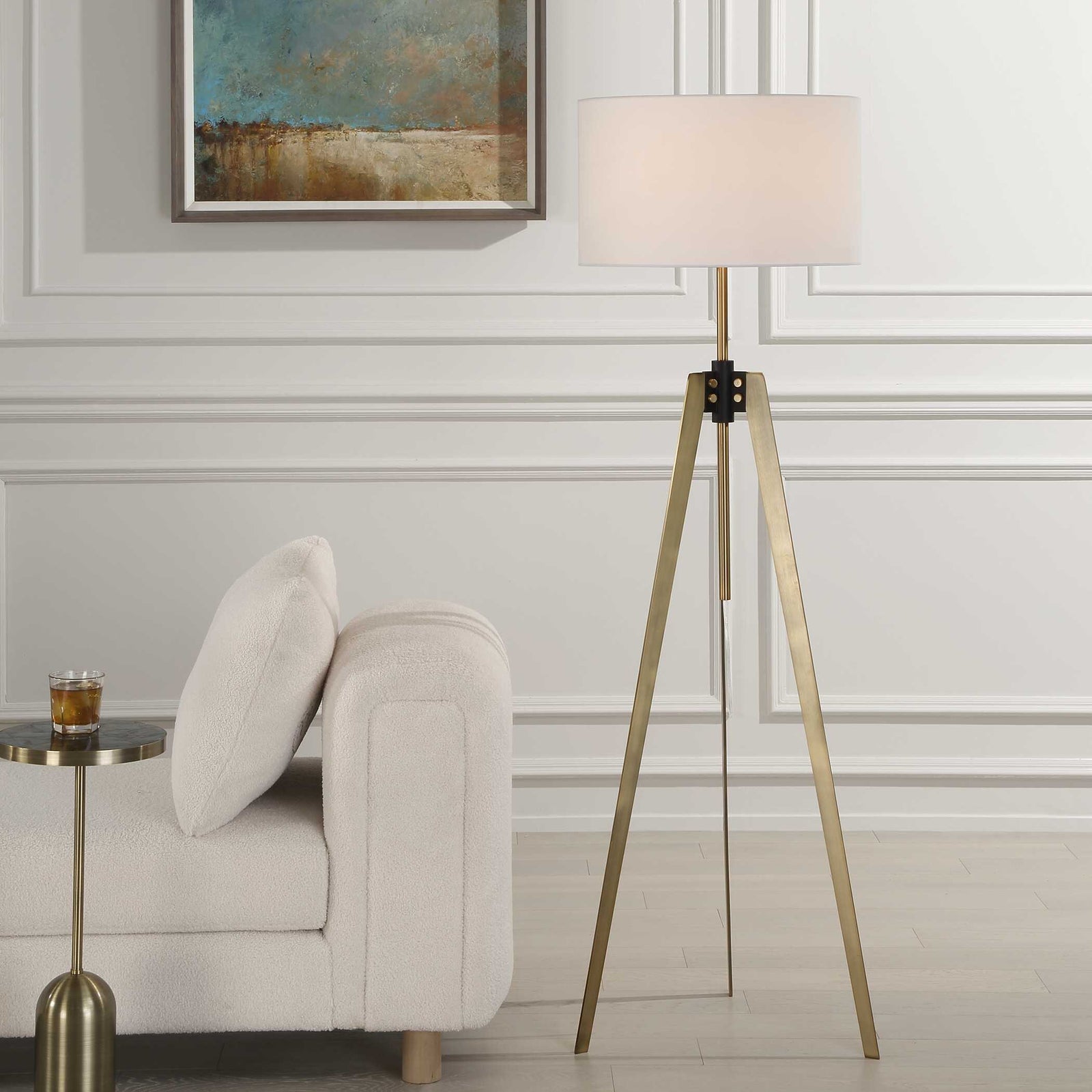 American Home Furniture Uttermost Anchorage Tri-pod Floor Lamp