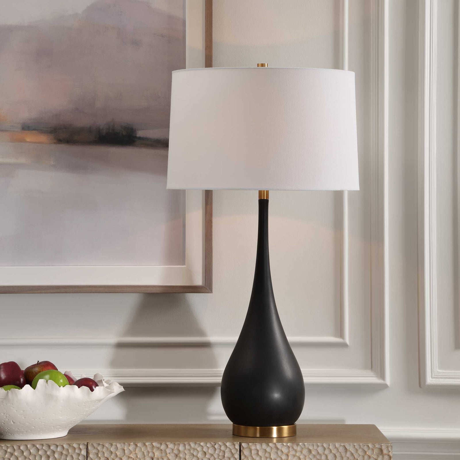 American Home Furniture Uttermost Nocturnal Black Table Lamp