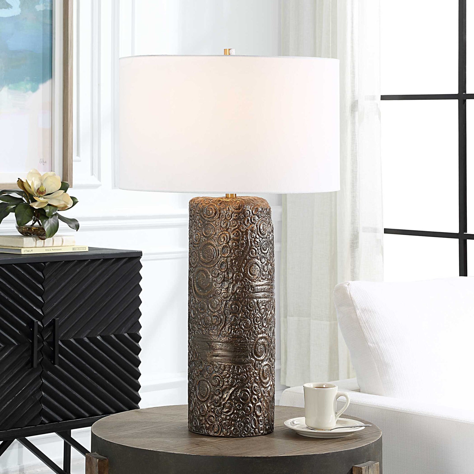 American Home Furniture Uttermost Malaga Brass Table Lamp