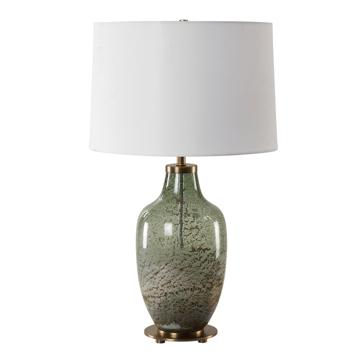 American Home Furniture | Uttermost - Chianti Olive Glass Table Lamp