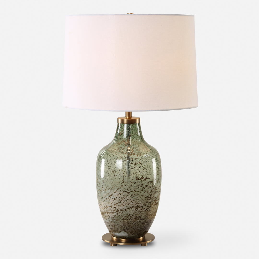 American Home Furniture | Uttermost - Chianti Olive Glass Table Lamp