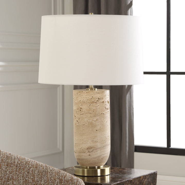 American Home Furniture | Uttermost - Aubrey Travertine Table Lamp