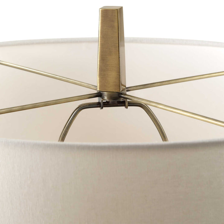 American Home Furniture Uttermost Suranne Antique Brass Table Lamp