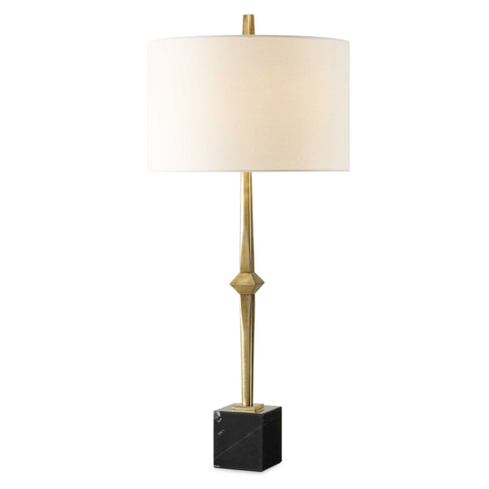 American Home Furniture Uttermost Suranne Antique Brass Table Lamp
