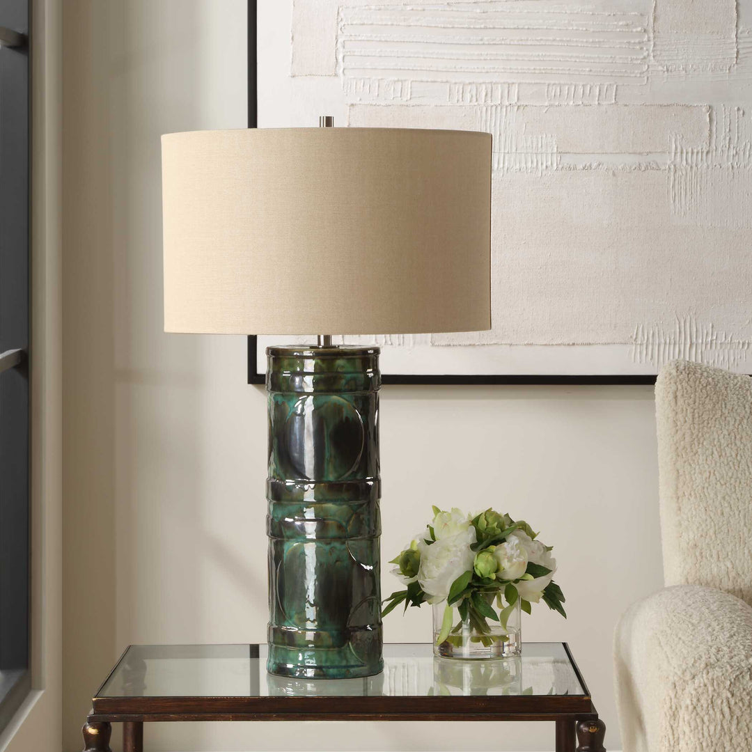 American Home Furniture Uttermost Loch Green Glaze Table Lamp