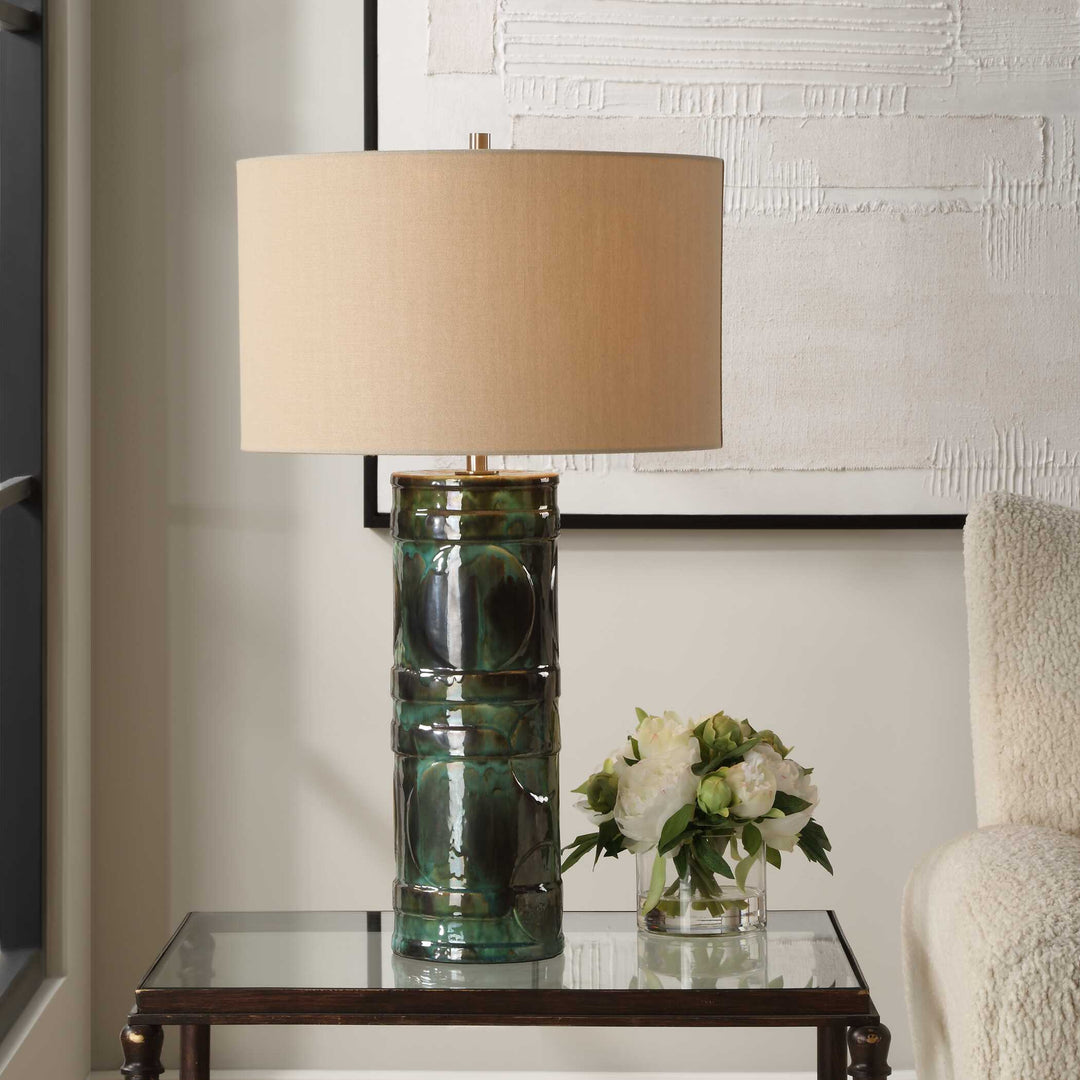 American Home Furniture Uttermost Loch Green Glaze Table Lamp