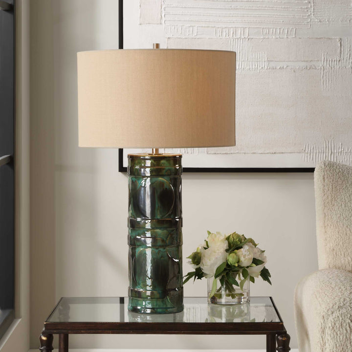 American Home Furniture Uttermost Loch Green Glaze Table Lamp