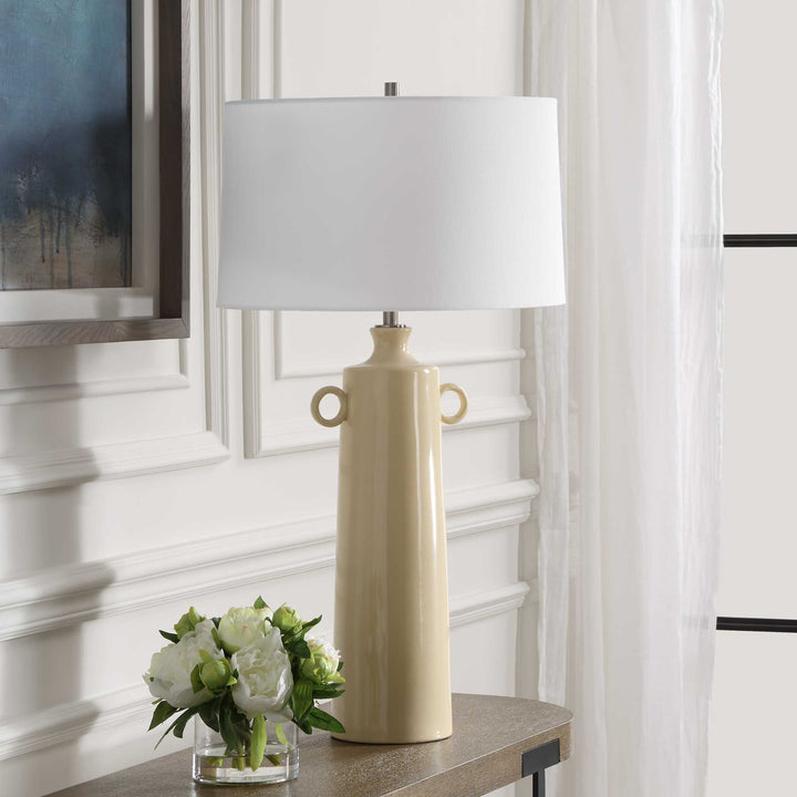 American Home Furniture Uttermost Florero Pale Yellow Table Lamp