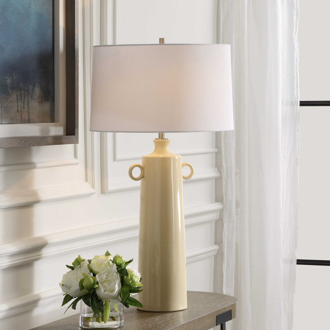 American Home Furniture Uttermost Florero Pale Yellow Table Lamp