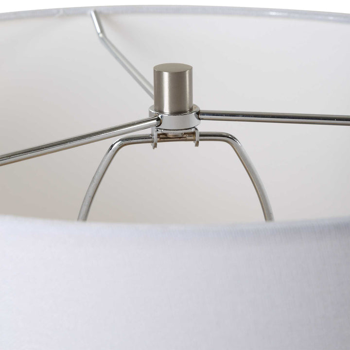 American Home Furniture Uttermost Clear Sky Blue Glass Table Lamp