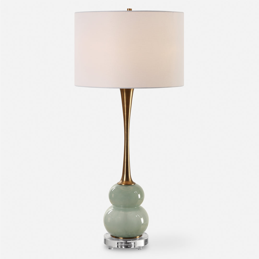 American Home Furniture | Uttermost - Sanctuary Green Gray Table Lamp