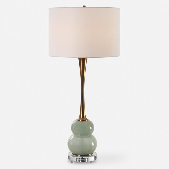 American Home Furniture | Uttermost - Sanctuary Green Gray Table Lamp