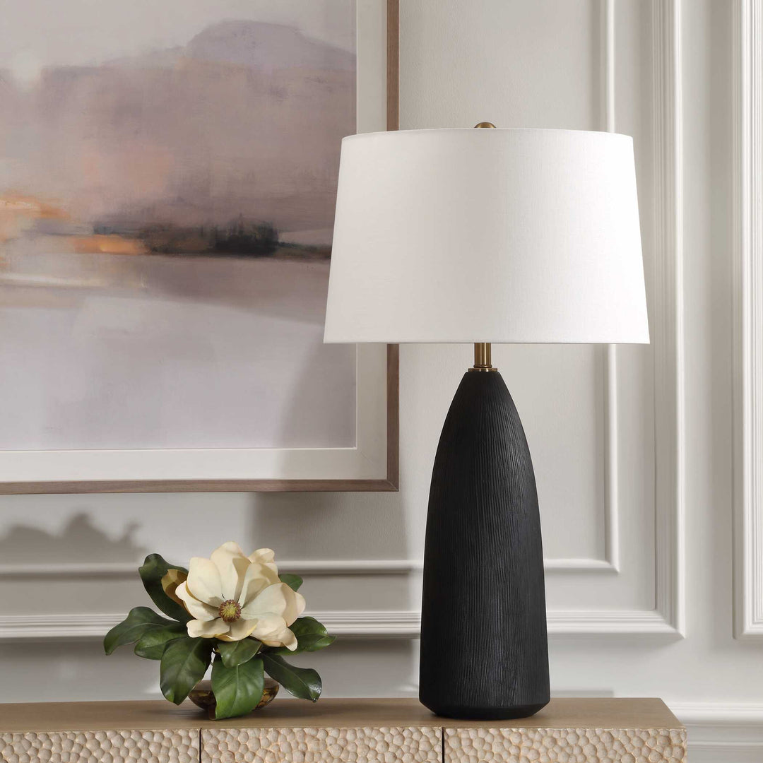 American Home Furniture Uttermost Jett Black Table Lamp