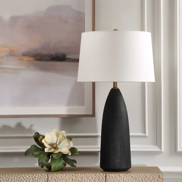 American Home Furniture Uttermost Jett Black Table Lamp