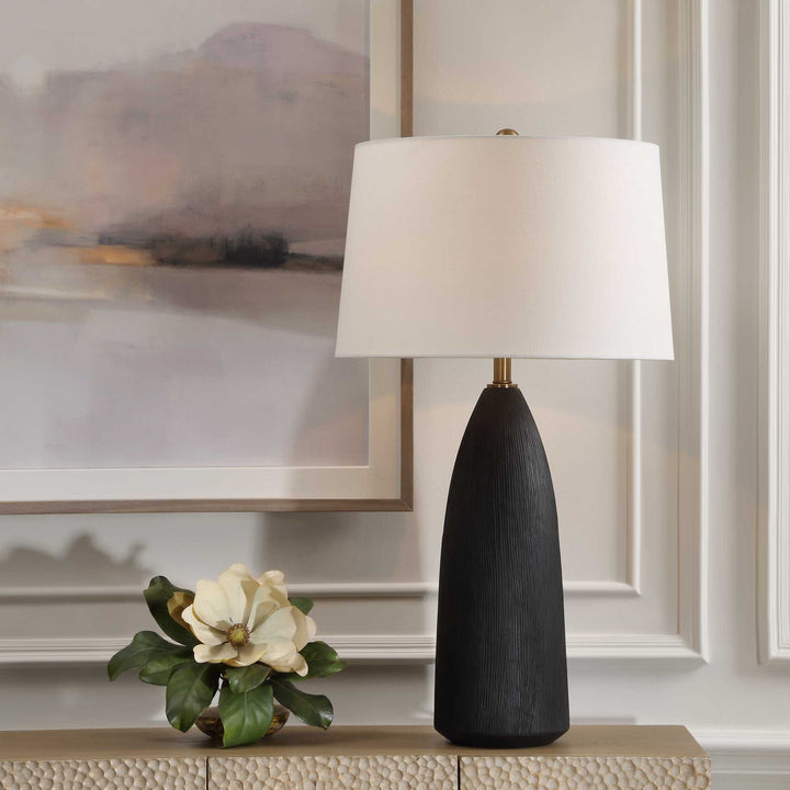 American Home Furniture Uttermost Jett Black Table Lamp