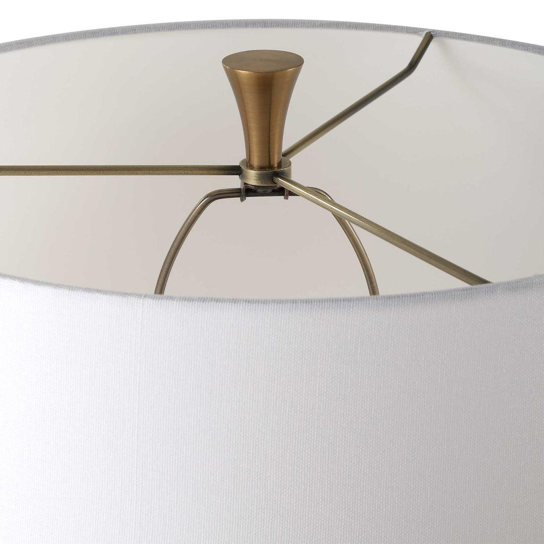 American Home Furniture Uttermost Colette White Stone Floor Lamp
