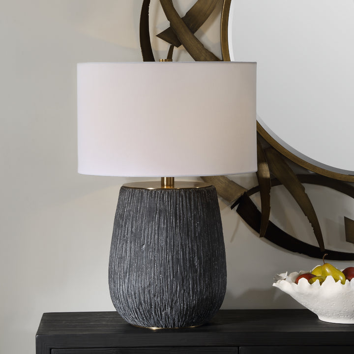 American Home Furniture | Uttermost - Americana Aged Black Table Lamp