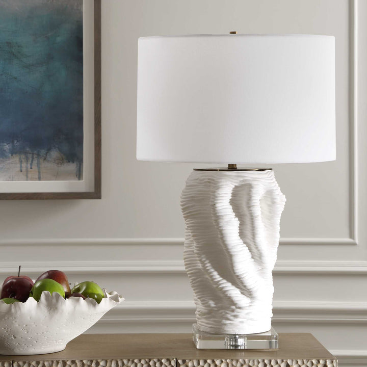 American Home Furniture Uttermost Stratified White Table Lamp