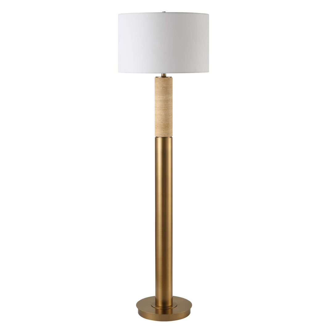 American Home Furniture Uttermost Knox Travertine Floor Lamp