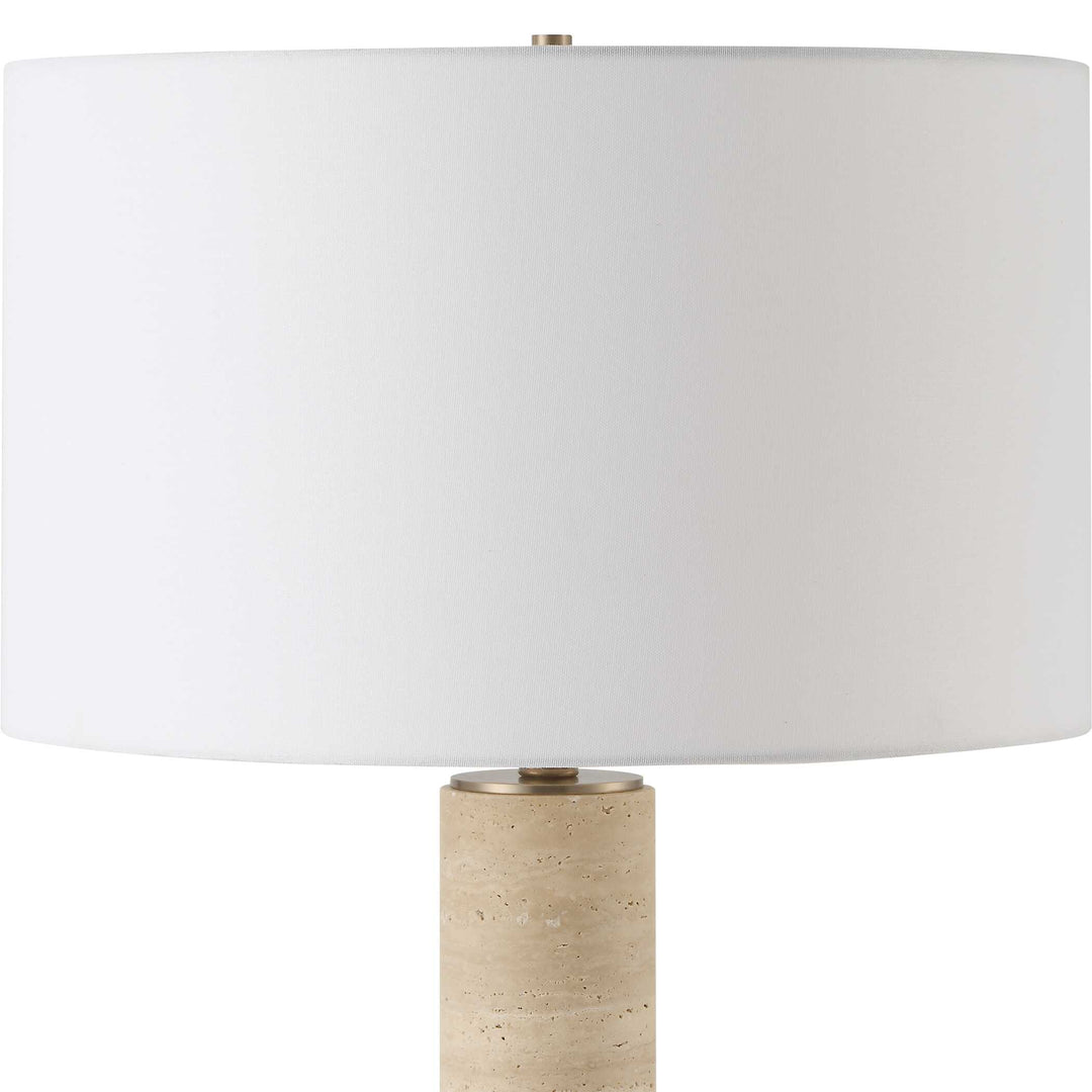 American Home Furniture Uttermost Knox Travertine Floor Lamp
