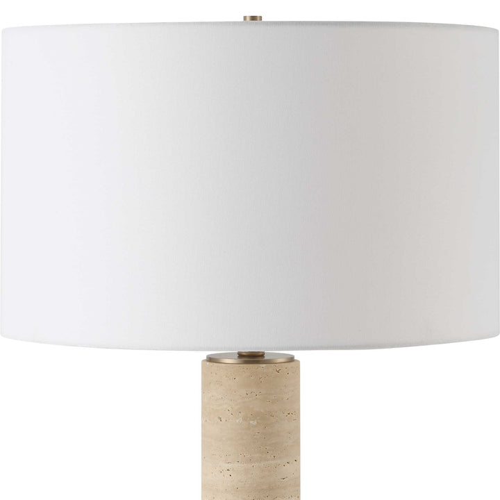 American Home Furniture Uttermost Knox Travertine Floor Lamp