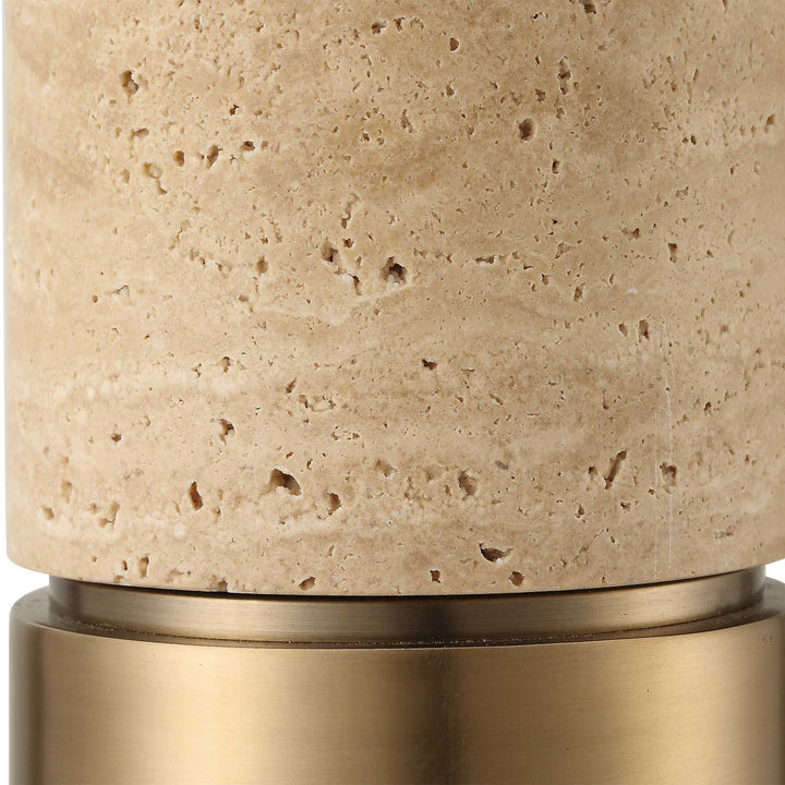 American Home Furniture Uttermost Knox Travertine Floor Lamp
