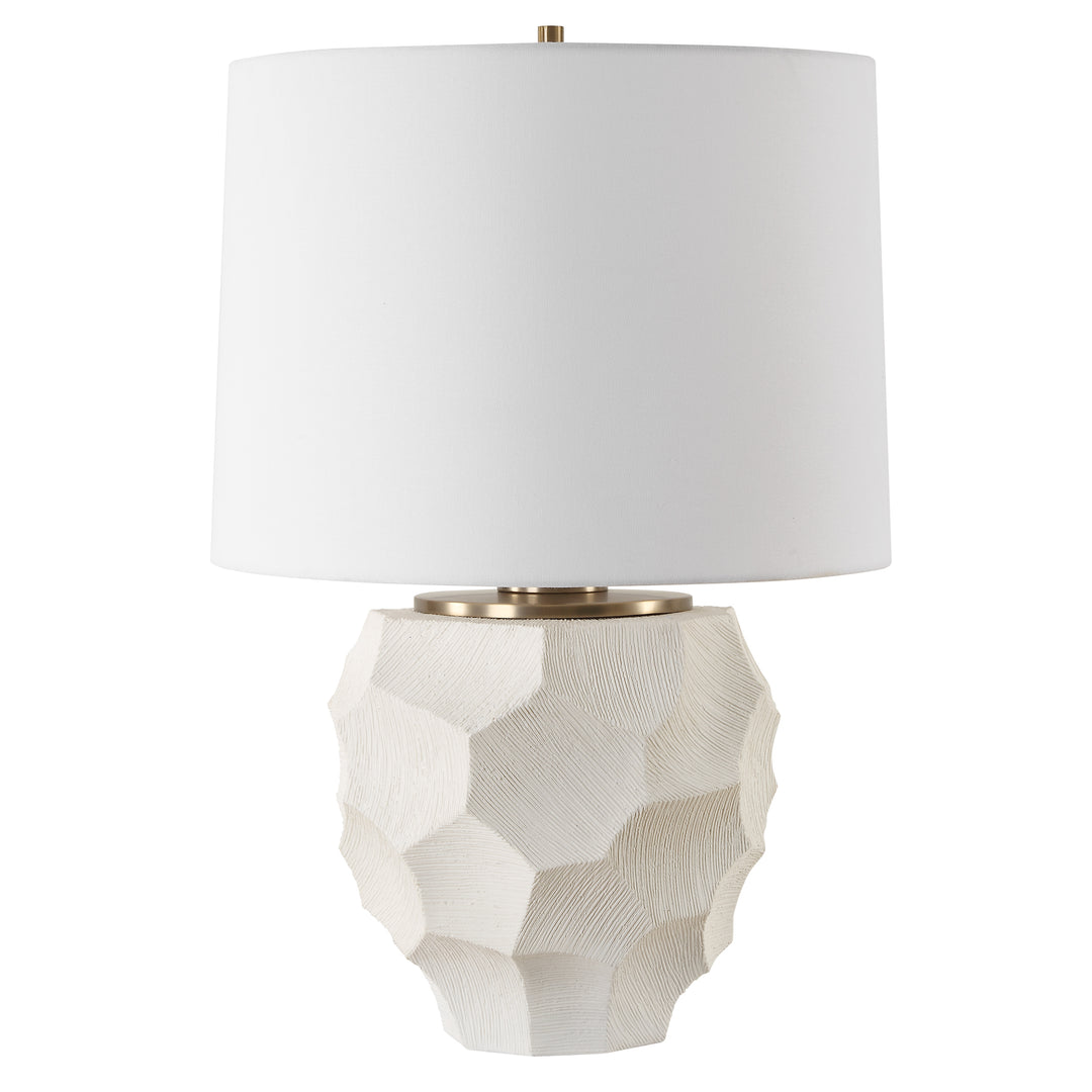 American Home Furniture | Uttermost - On Edge Chalk White Table Lamp