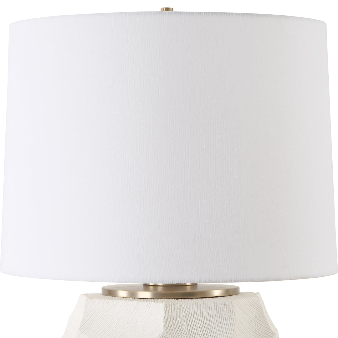 American Home Furniture | Uttermost - On Edge Chalk White Table Lamp