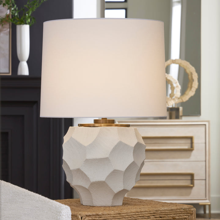 American Home Furniture | Uttermost - On Edge Chalk White Table Lamp