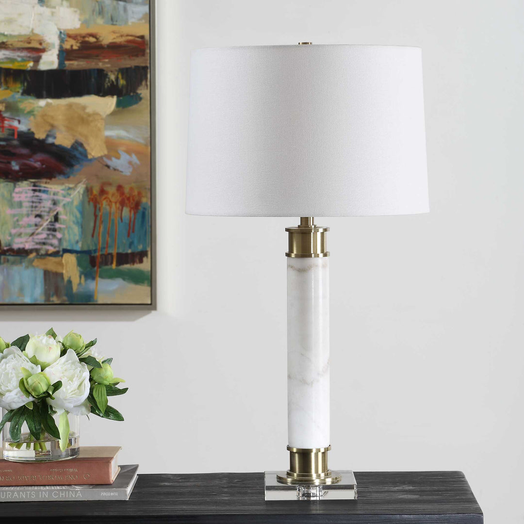American Home Furniture Uttermost Plinth White Marble Table Lamp