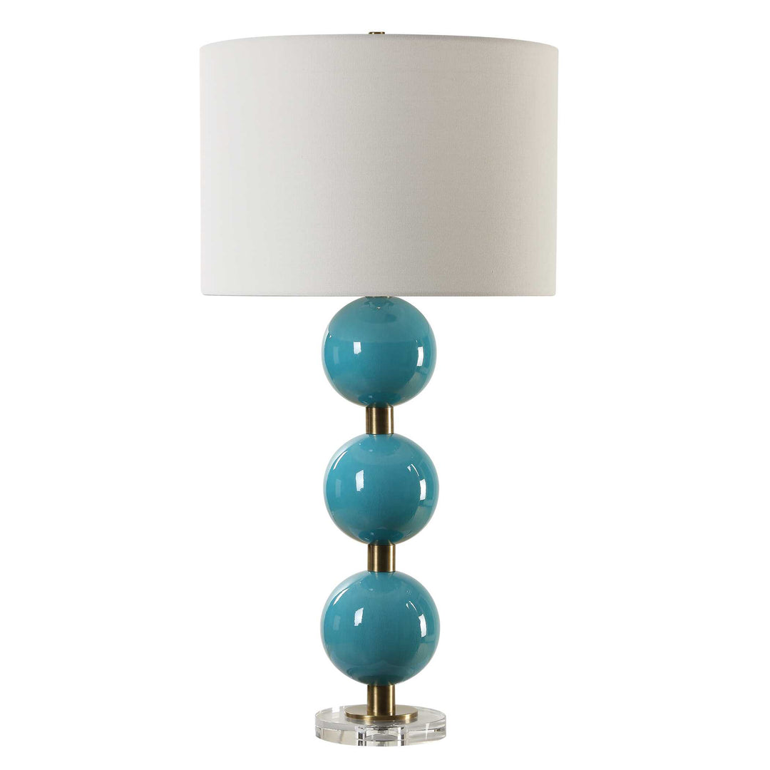 American Home Furniture Uttermost Palawan Blue Glaze Table Lamp