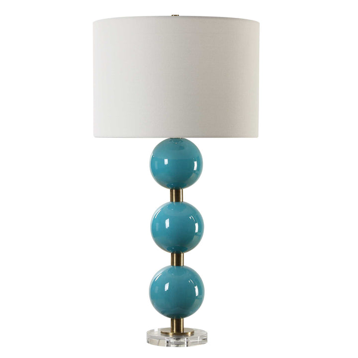 American Home Furniture Uttermost Palawan Blue Glaze Table Lamp