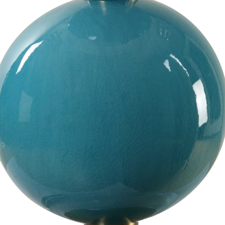 American Home Furniture Uttermost Palawan Blue Glaze Table Lamp
