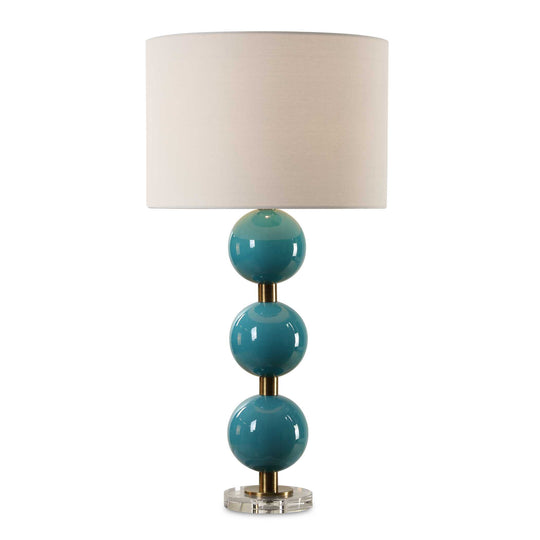 American Home Furniture Uttermost Palawan Blue Glaze Table Lamp