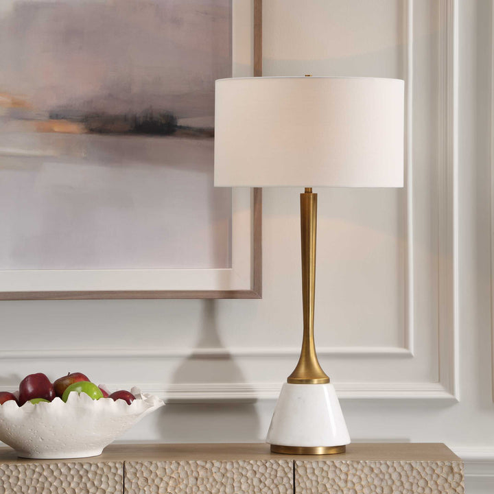 American Home Furniture Uttermost Avola White Marble Table Lamp