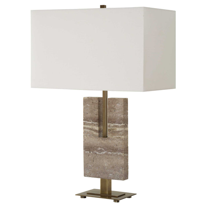 American Home Furniture Uttermost Turning Point Travertine Table Lamp