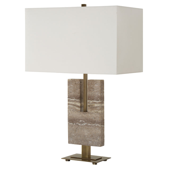 American Home Furniture | Uttermost - Turning Point Travertine Table Lamp