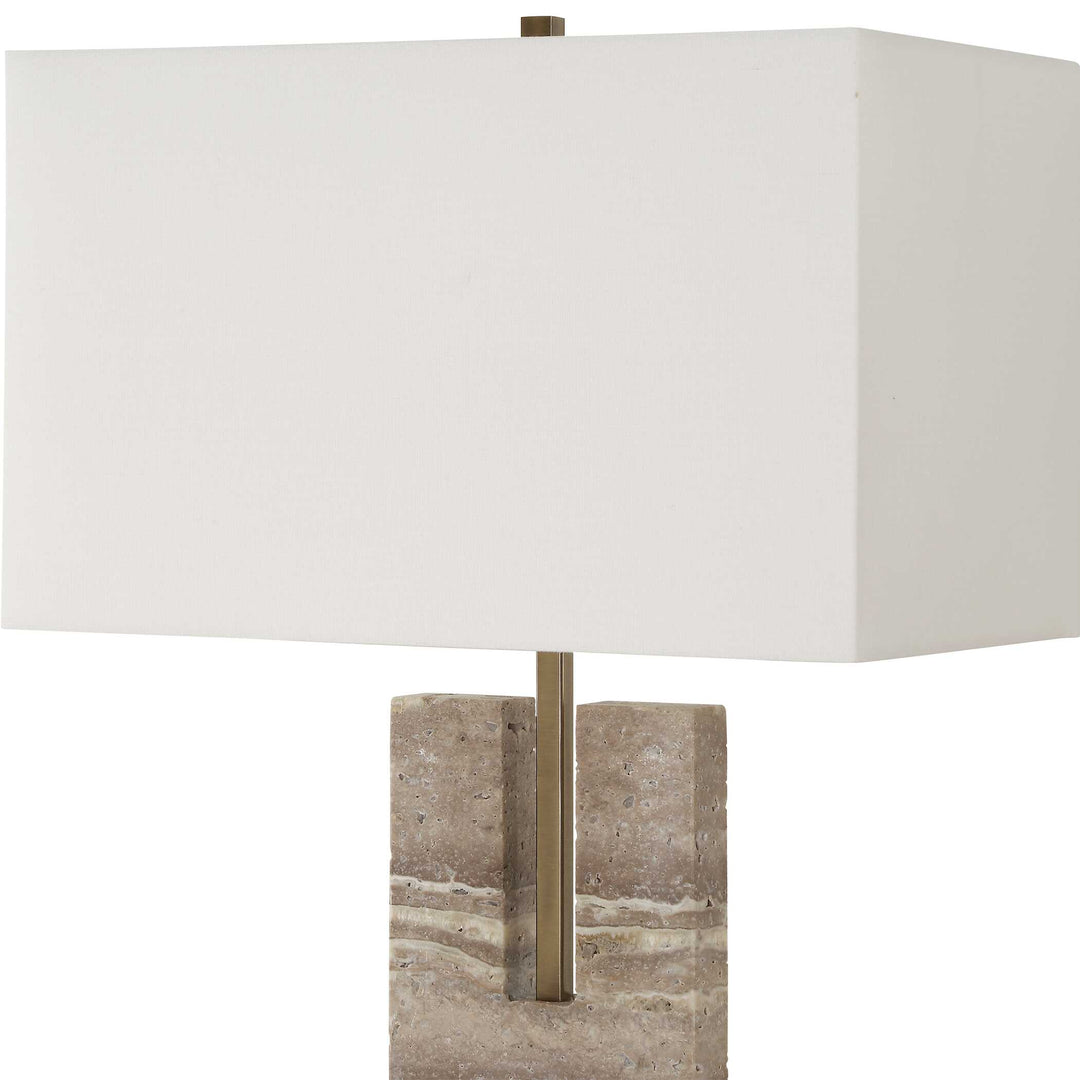 American Home Furniture Uttermost Turning Point Travertine Table Lamp