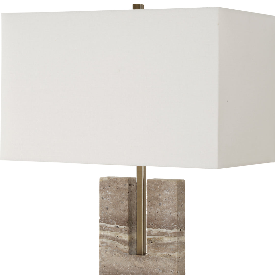 American Home Furniture | Uttermost - Turning Point Travertine Table Lamp