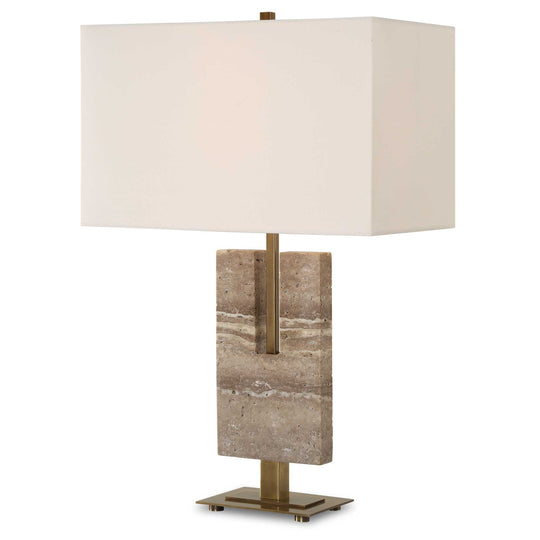 American Home Furniture Uttermost Turning Point Travertine Table Lamp