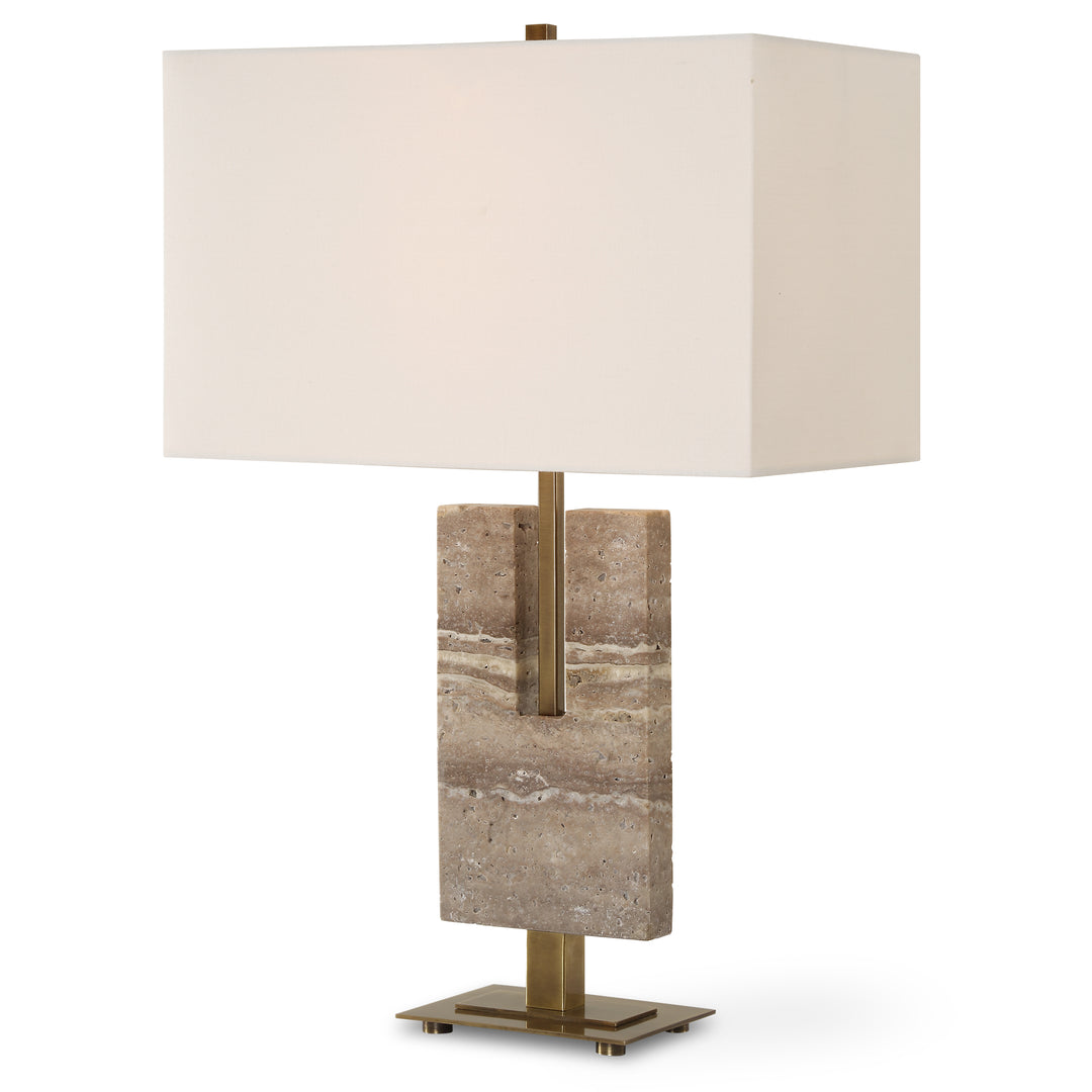 American Home Furniture | Uttermost - Turning Point Travertine Table Lamp