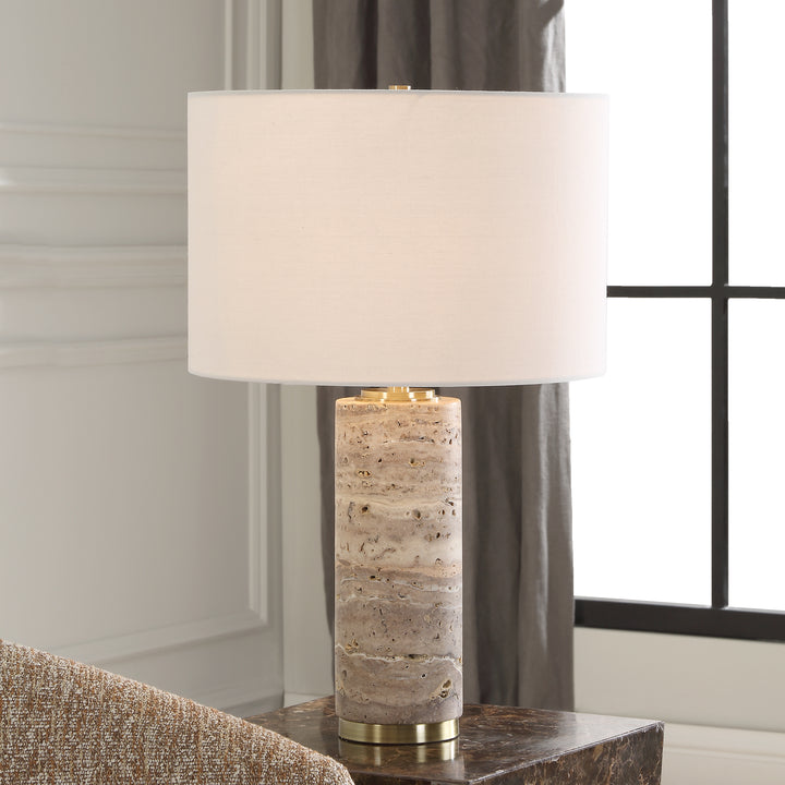 American Home Furniture | Uttermost - Cortado Travertine Table Lamp