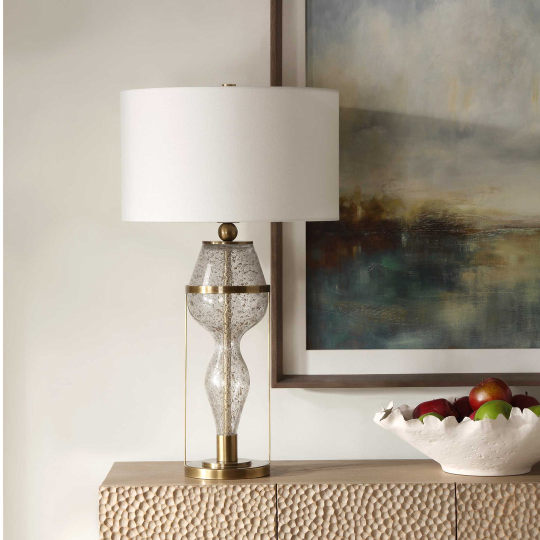 American Home Furniture Uttermost Out Of Time Seeded Glass Table Lamp