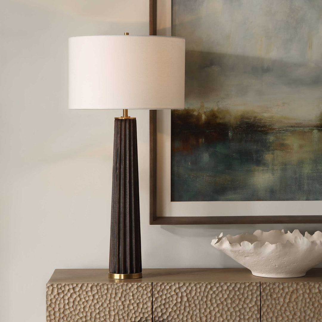 American Home Furniture Uttermost Forage Dark Scalloped Table Lamp