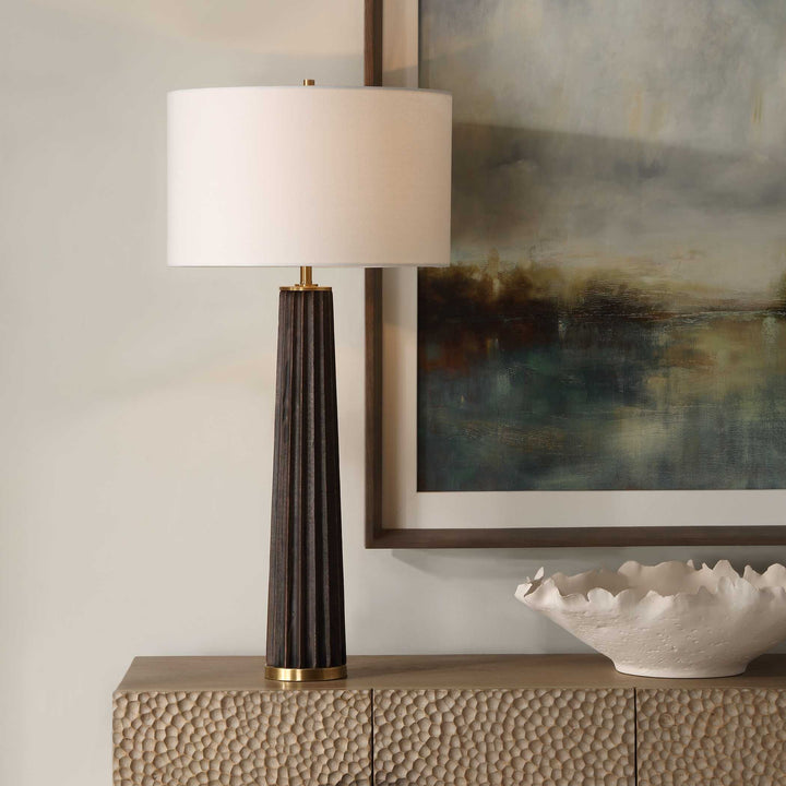 American Home Furniture Uttermost Forage Dark Scalloped Table Lamp
