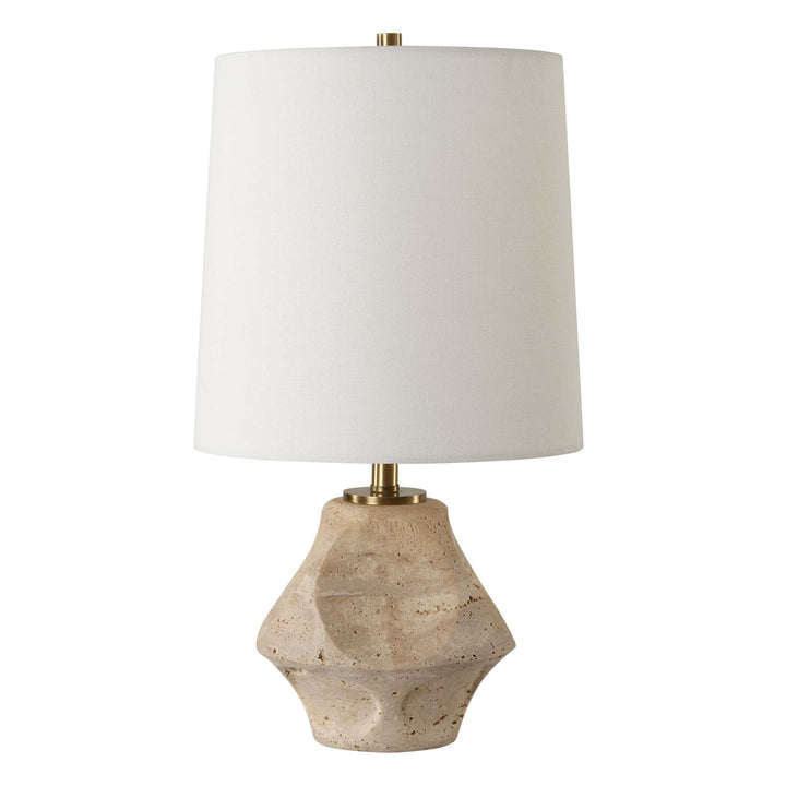 American Home Furniture Uttermost Indent Travertine Accent Lamp