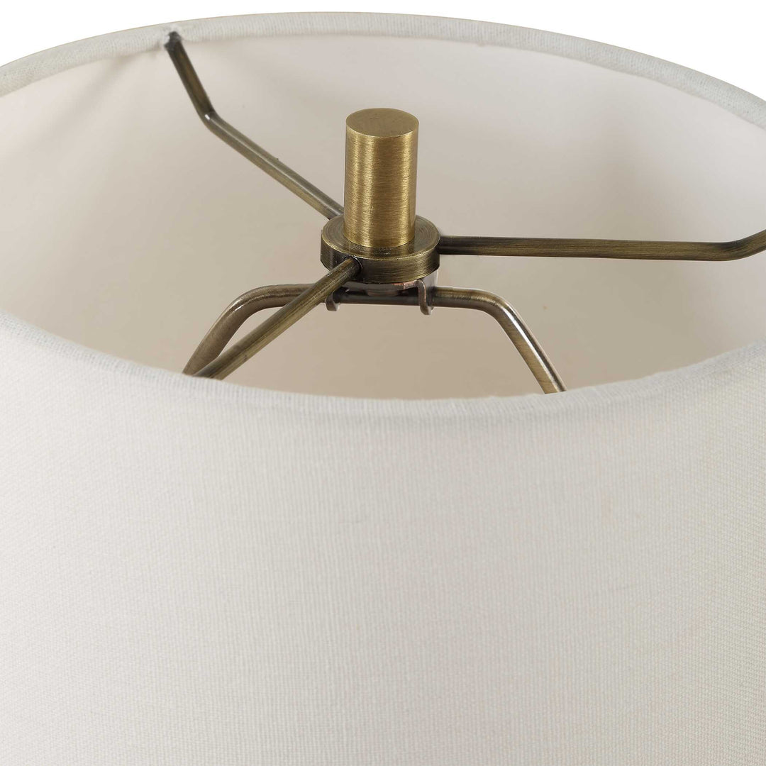 American Home Furniture Uttermost Indent Travertine Accent Lamp