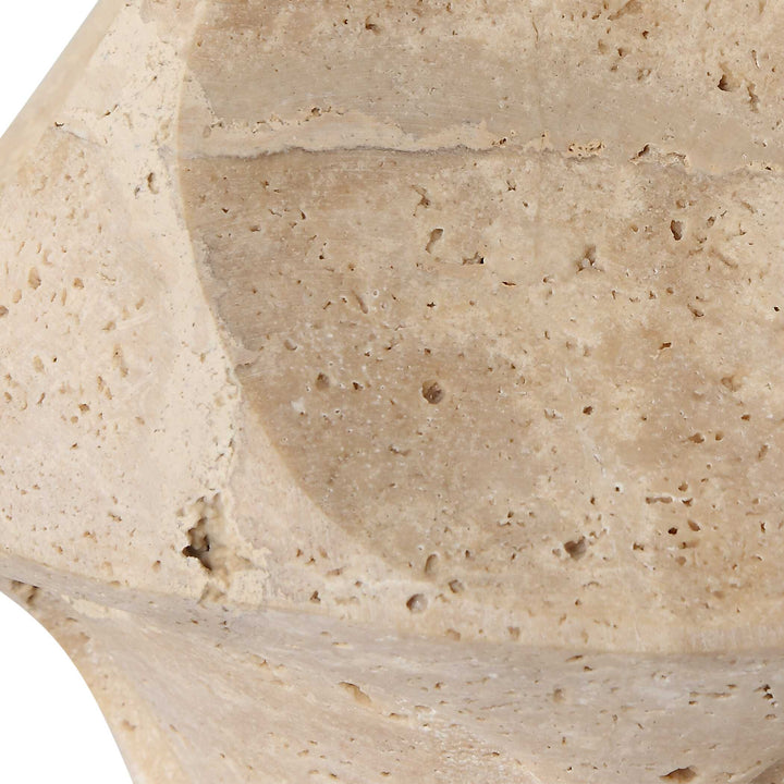 American Home Furniture Uttermost Indent Travertine Accent Lamp