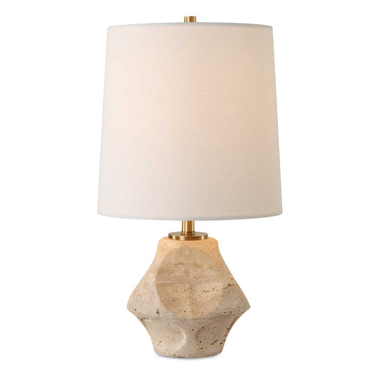 American Home Furniture Uttermost Indent Travertine Accent Lamp
